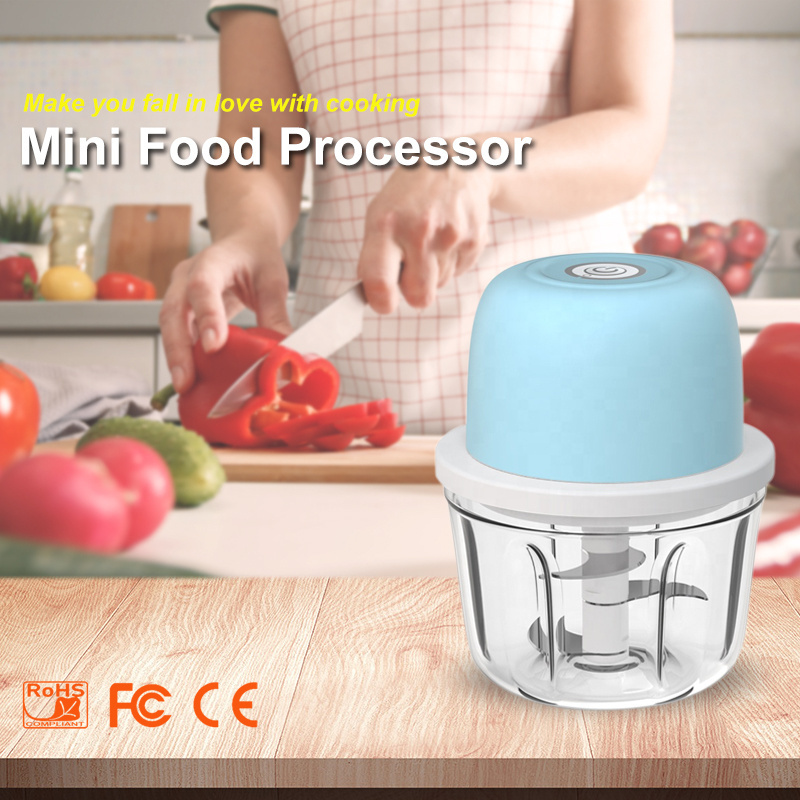 Hot Sale Large buttons Mini PS Cup 30W 1200mAh 350mL Electric Food Chopper For kitchen