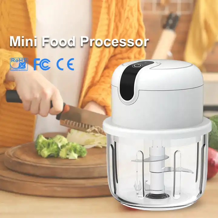 2024 Good Quality Baffle Design Glass Cup 300mL Multifunctional Electric Food processor For kitchen