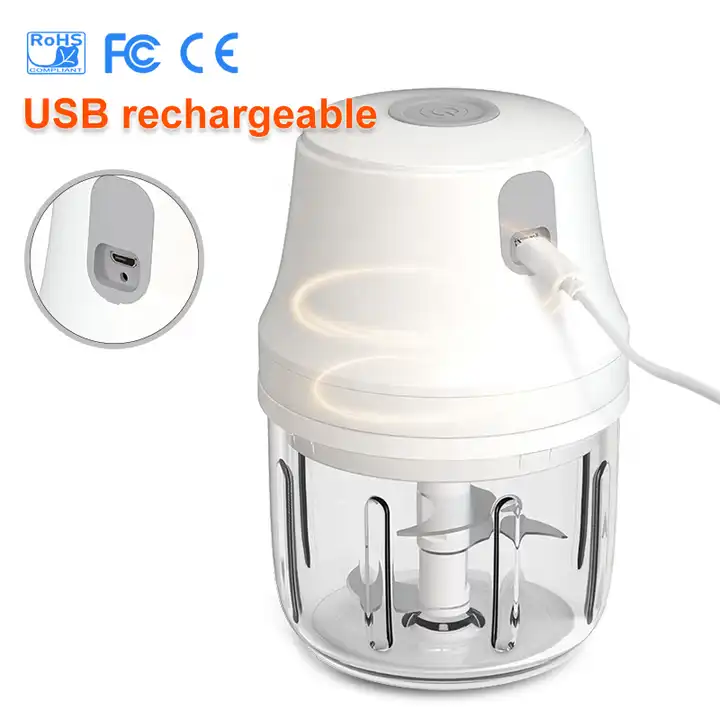 2024 U-shaped concave shaped body Glass Cup 30W 1200mAh 300mL Electric Food processor For kitchen