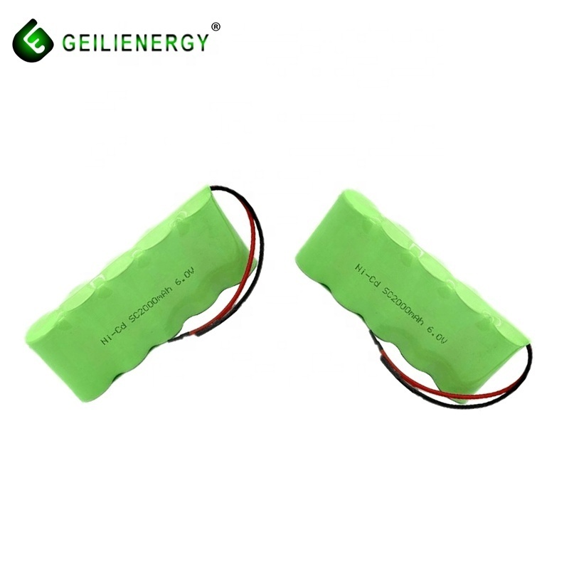 Emergency light replacement rechargeable batteries 6v 4.5ah nicd sc 1800mah battery 2000mah