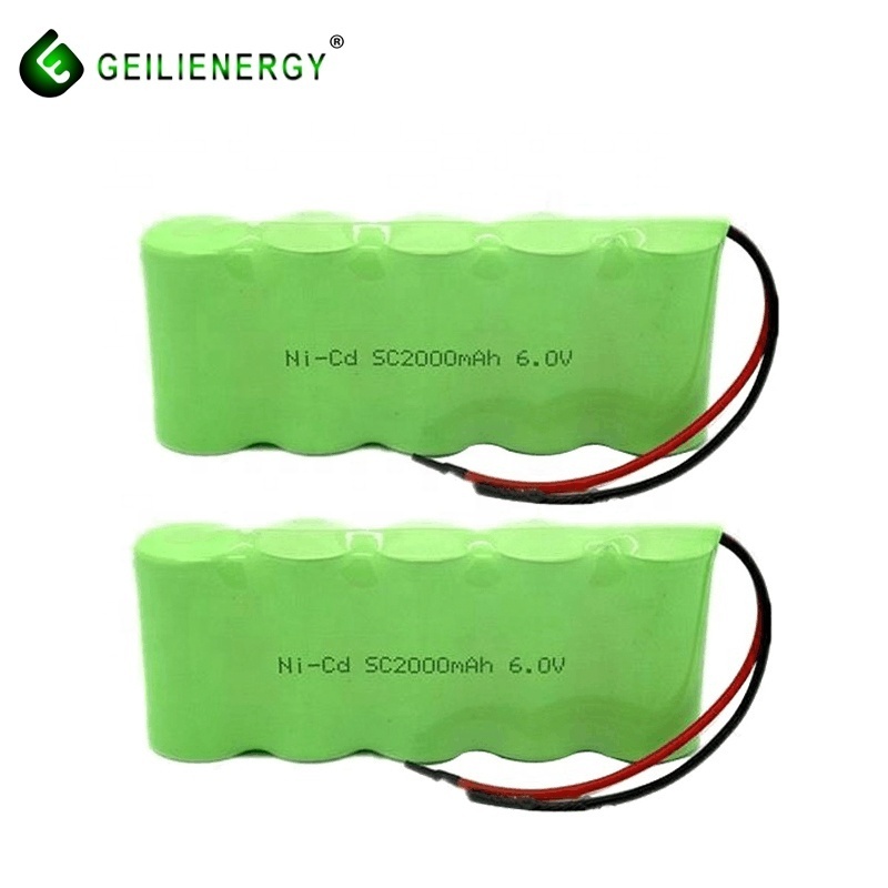 Emergency light replacement rechargeable batteries 6v 4.5ah nicd sc 1800mah battery 2000mah