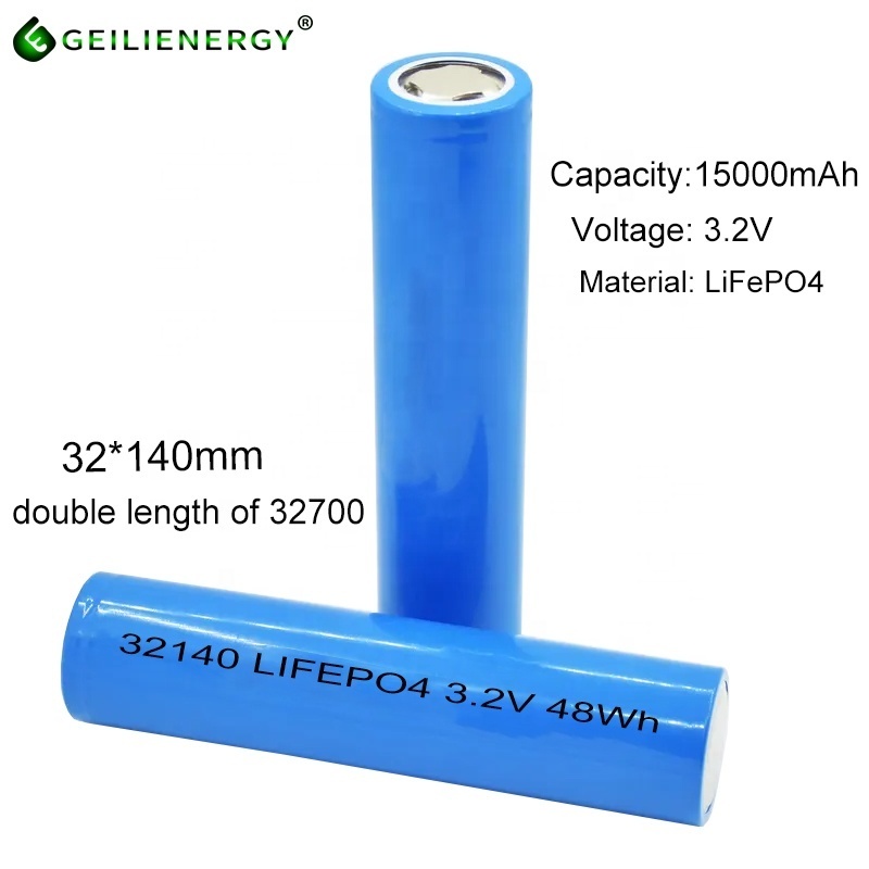 Double 32700 lifepo4 battery cell rechargeable 32140 33140 33138 15ah batteries 32140 lifepo4