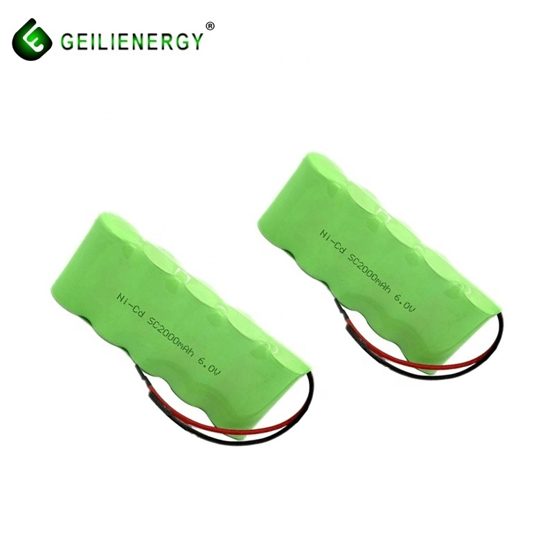 Emergency light replacement rechargeable batteries 6v 4.5ah nicd sc 1800mah battery 2000mah