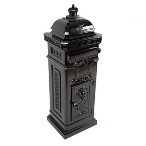 free standing hot sale outdoor garden cast aluminum mailbox post box lion letterbox mail box