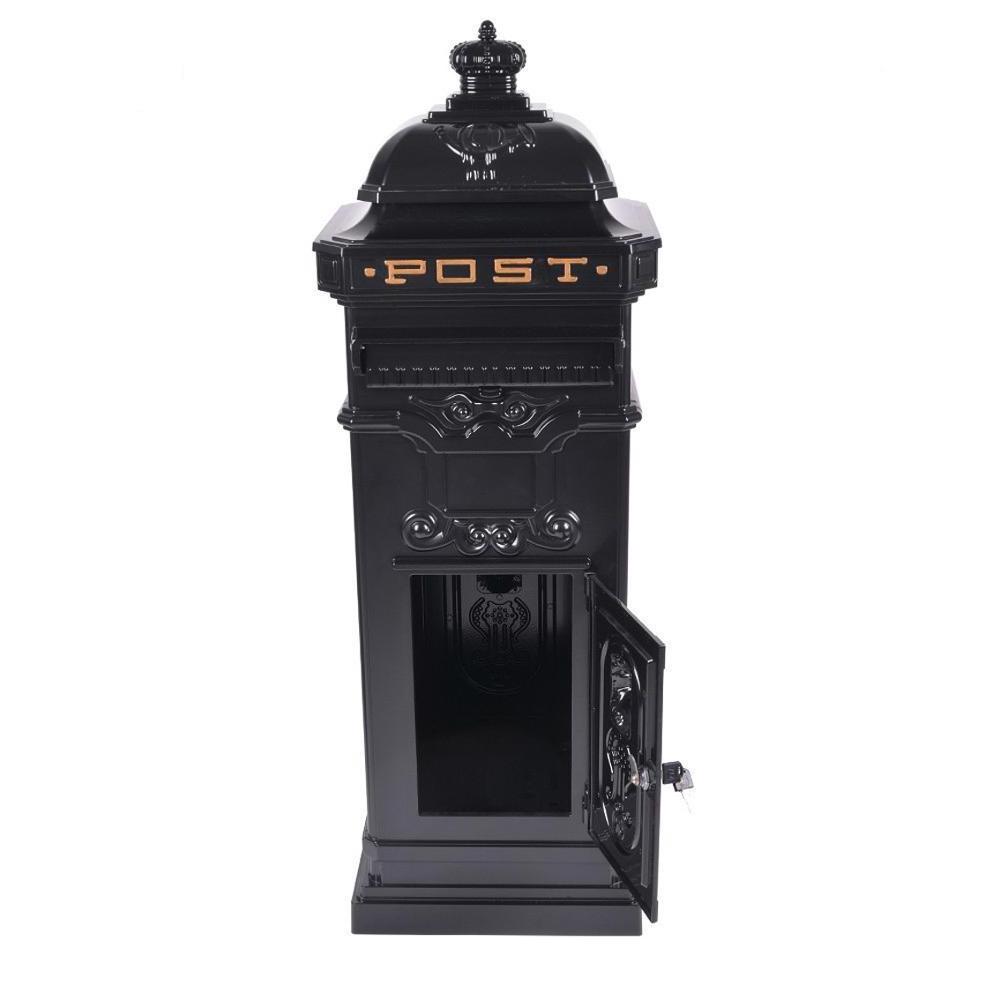 free standing hot sale outdoor garden cast aluminum mailbox post box lion letterbox mail box