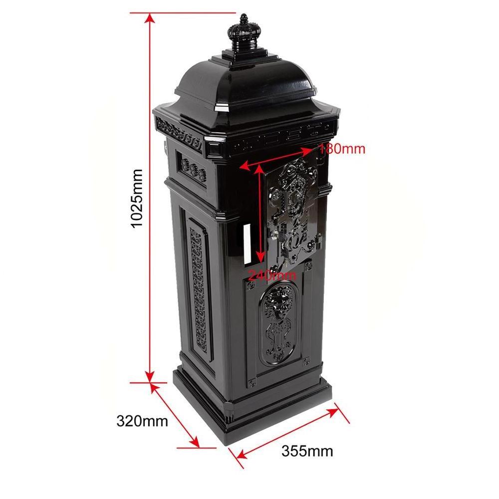 free standing hot sale outdoor garden cast aluminum mailbox post box lion letterbox mail box