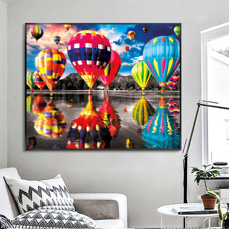 Wholesale 5d Diy Diamond Painting Kits Hot Air Balloon Painting Full Drill Ab Diamonds Custom Design Handmade Home Decor