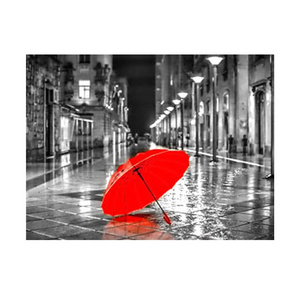 Factory Custom Diy Diamond Painting Full Drill A Red Umbrella In The Street Diy Still Life Wholesale Art Wall Painting