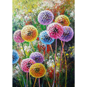 Wholesale 5d Diamond Painting Colorful Dandelions Picture Resin Diamond Embroidery Handicrafts Wall Art Decor