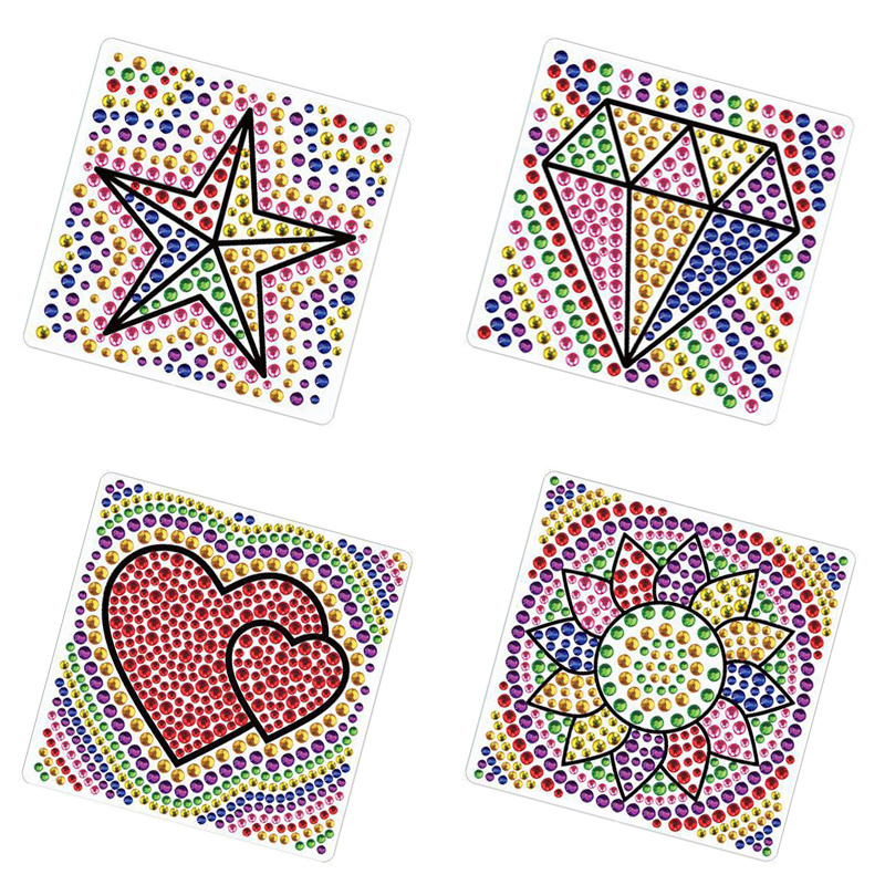 DIY Diamond Painting Stickers Five Pointed Star Love Feel Free to Paste Crystal Diamond Big Gems Stickers