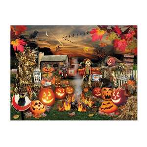 New Listing Happy Halloween Diamond Embroidery Home Decor Full Drill Pumpkins And Scarecrows Diamond Painting Kit For Adults