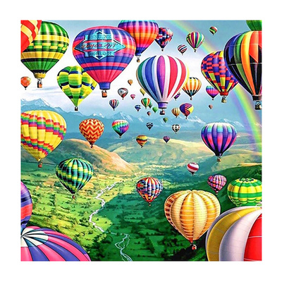 Diy Mosaic Cross Stitch Full Square Round Drill Decoration Home Diamond Embroidered Valley Hot Air Balloon 5d Diamond Painting