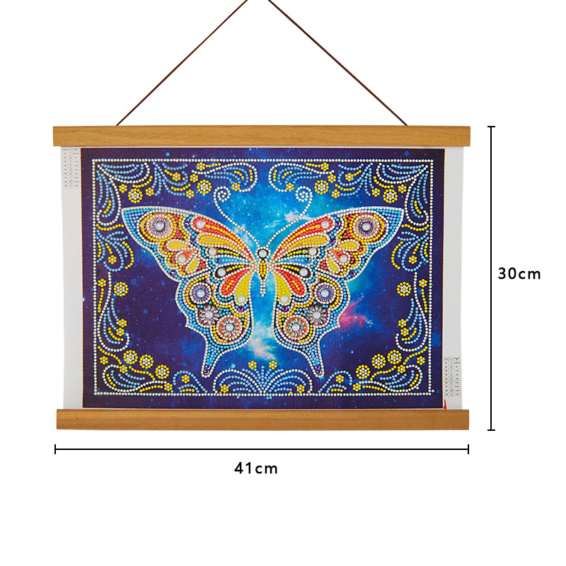 Factory Wholesale 5D With Photo Frame Diy Luminous Diamond Painting Butterfly Pattern Bedroom Living Room Wall Art Decoration