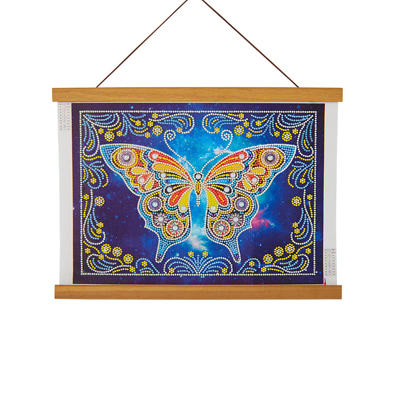 Factory Wholesale 5D With Photo Frame Diy Luminous Diamond Painting Butterfly Pattern Bedroom Living Room Wall Art Decoration