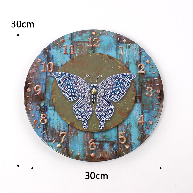 Factory Direct Sale Round Iron Sheet Clock Diamond Painting Crystal Special Shaped Drill Mandala Diamond Embroidery Wall Decor