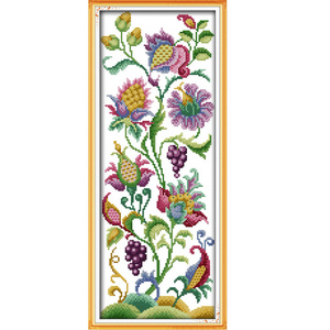 New Arrival Diy Embroidery Abstract Flower 14CT Wall Hanging Decor Painting Cotton Fabric Needlework Sewing Cross Stitch Kit