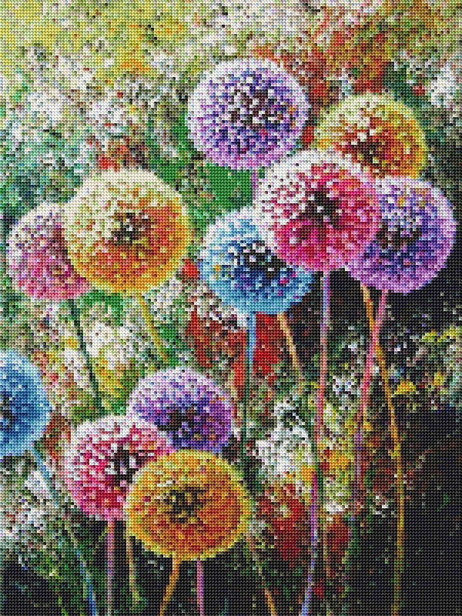 Wholesale 5d Diy diamond painting Colorful Dandelion innovative full diamond Mosaic diamond painter House hand-designed decor