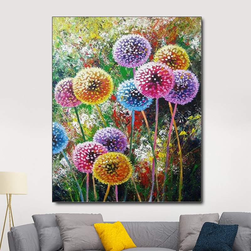 Wholesale 5d Diy diamond painting Colorful Dandelion innovative full diamond Mosaic diamond painter House hand-designed decor