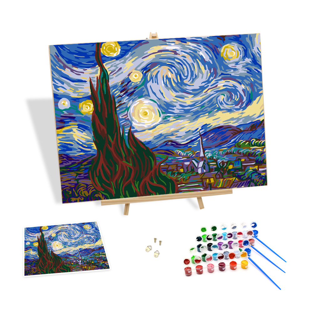 Diy Painting  by Number Sets Van Gogh the Starry Night Oil Painting Hand-painted on Canvas Home Decor Unique Gift