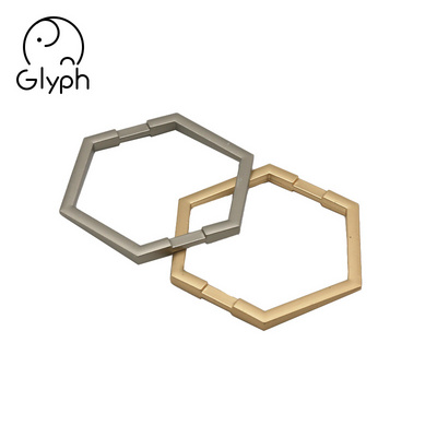 Wholesale  fashion  gold  women girls metal hexagon D ring O ring strap belt buckle for bags