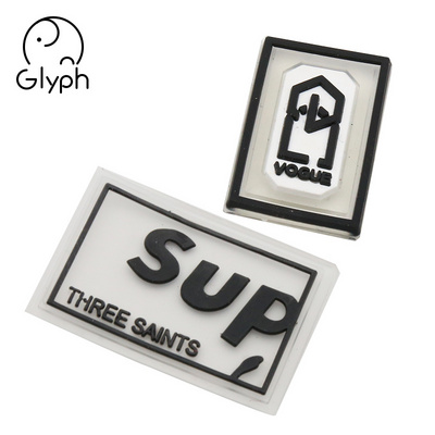 Hot sell custom clothing  rubber Logo label, silicone label embossed Soft PVC Rubber tags for clothing