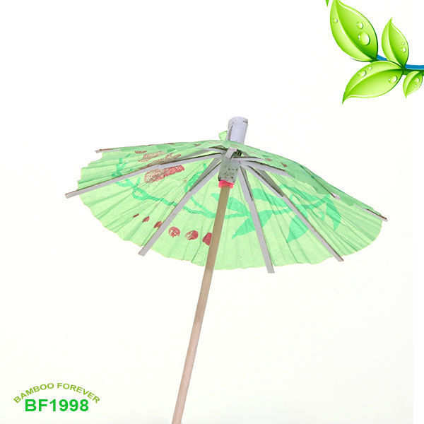 Custom bamboo promotion party bar decoration food health drink paper pick cocktail umbrella