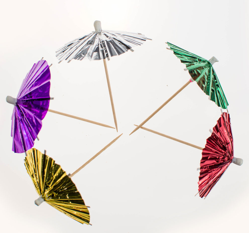 Custom bamboo promotion party bar decoration food health drink paper pick cocktail umbrella