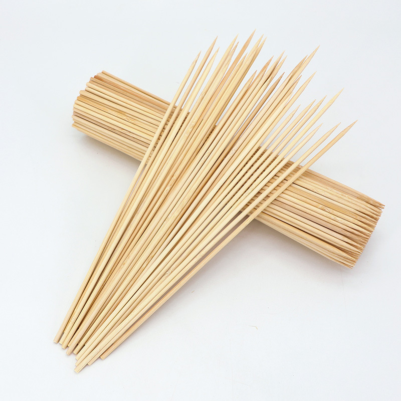 Wholesale Custom Multiple Sizes Barbecue Round Bamboo Sticks High Quality Cheap BBQ Skewers Grill Tools Disposable Bamboo Sticks