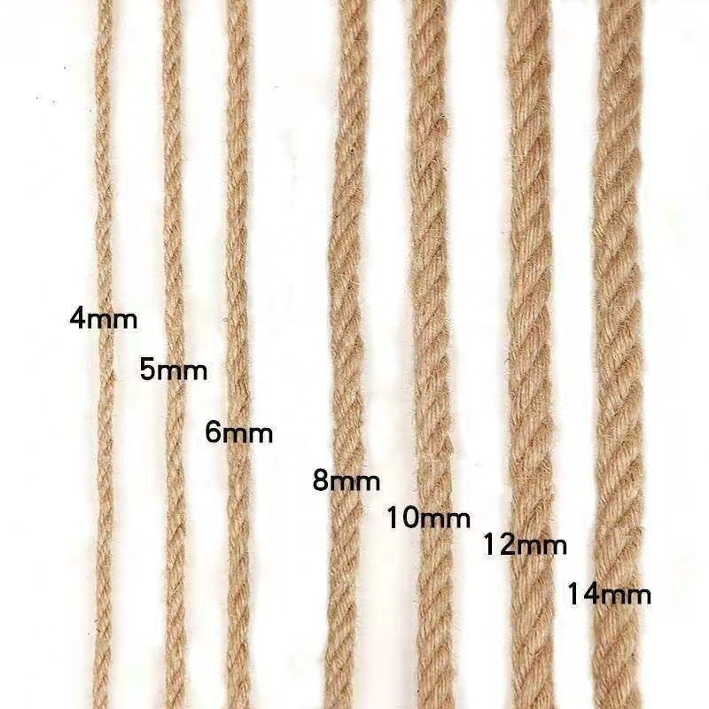 Good Quality 1mm-60mm 100% Natural Manila Hemp Jute Sisal Rope  Packing rope