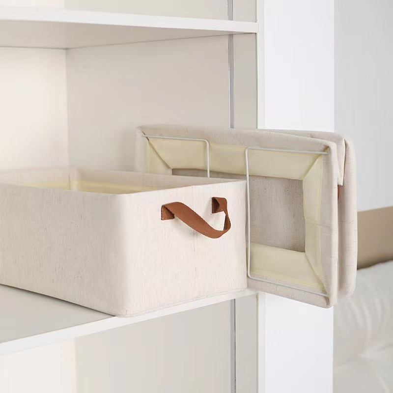 Hot Selling Foldable Separate Storage Boxes Rectangle Baskets Fabric Containers Boxes for Organizing Shelves Bedroom