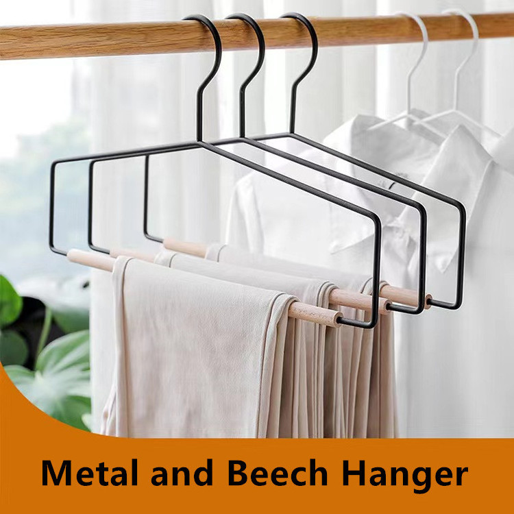 Custom Wholesale metal hanger Fashion Hijab Scarf Tie Towel Trouser Hanger Space Saving Magic Pant Hanger