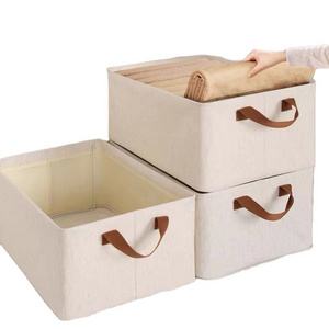 Hot Selling Foldable Separate Storage Boxes Rectangle Baskets Fabric Containers Boxes for Organizing Shelves Bedroom