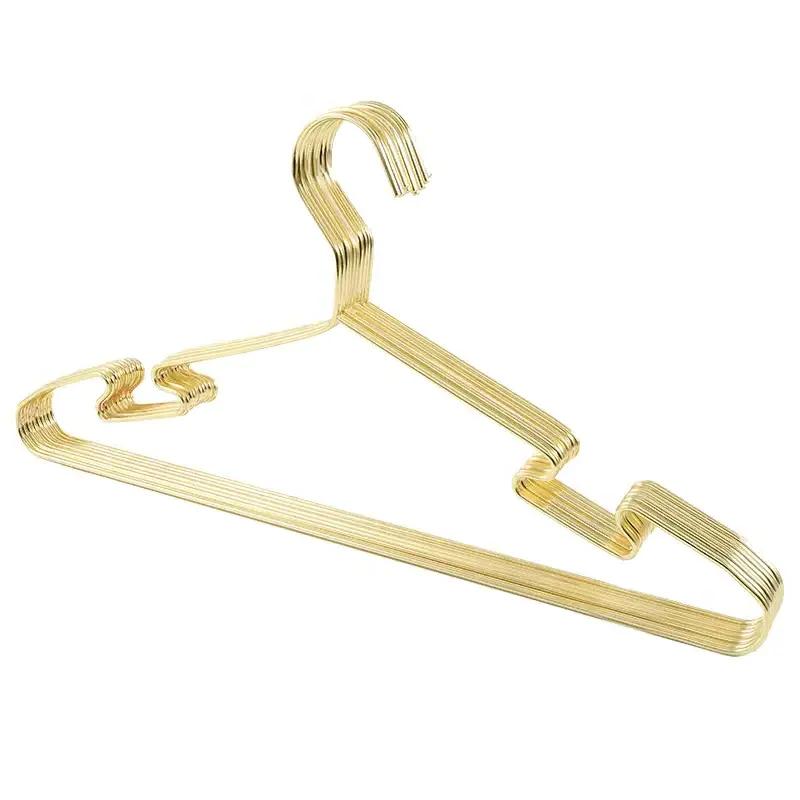 Wholesale Retail Clothing Rack Clothes Hangers Metal Wire Clothes Hanger Golden Customized Bathroom YX Foldable Travel Hangers