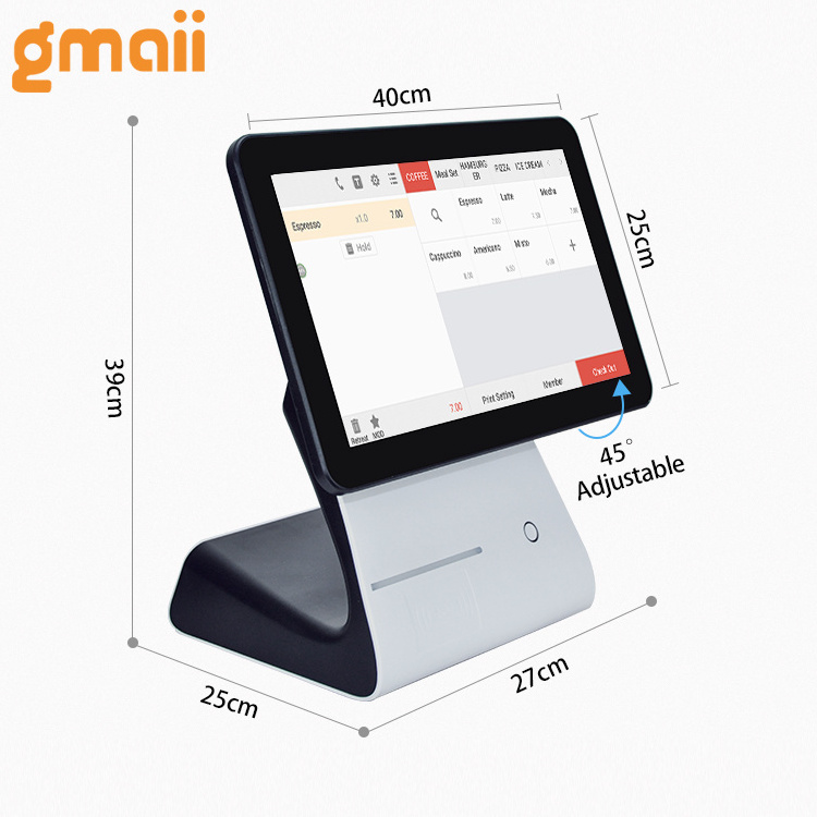 Gmaii 15.6 Inch Dual Screen Automatic Pos Cash Register For Beauty Salon