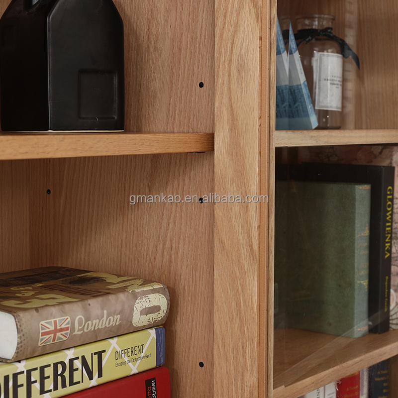 Creative bookshelf with door small house simple multi-storey living room floor-to-ceiling wall storage shelf