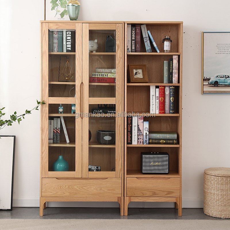 Creative bookshelf with door small house simple multi-storey living room floor-to-ceiling wall storage shelf