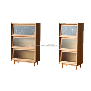 Cherry wood creative study storage cabinet Nordic small living room multi-purpose cabinet simple solid wood storage cabinet