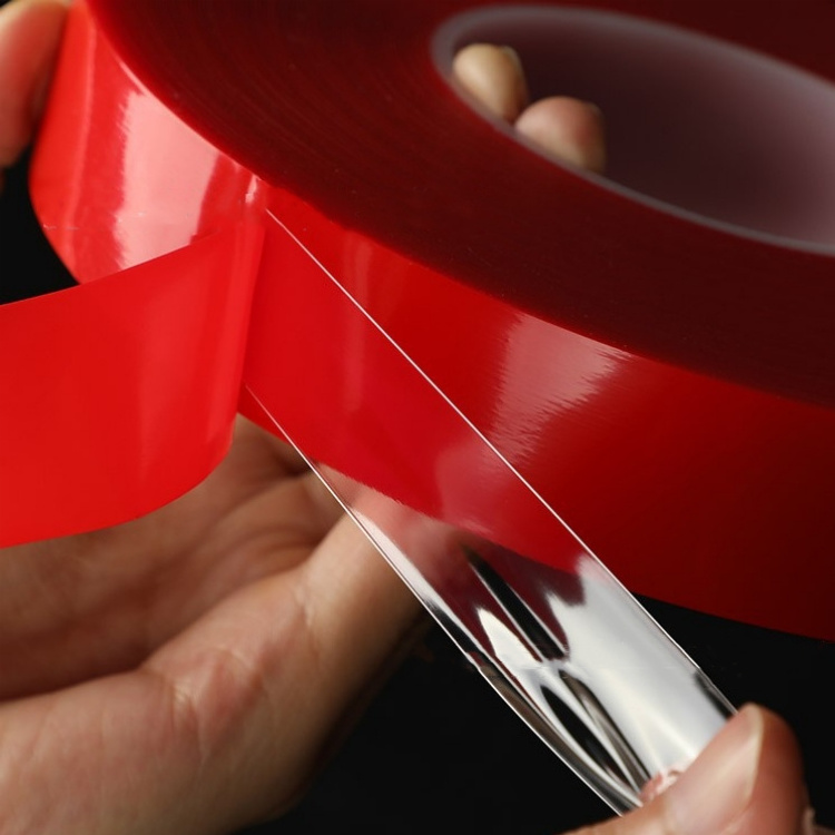 Nano Double Sided Tape Strong Traceless Transparent Red Film High Viscosity Acrylic Foam Tape For Car/Home Use