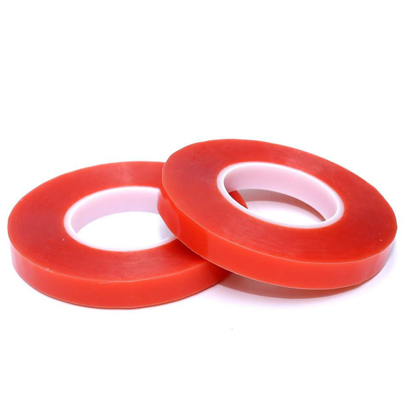 Transparent Traceless Removable Adhesive 0.2mm Thick Nameplate Panel Self-Adhesive Easy To Tear PET Red Film Double-Sided Tape