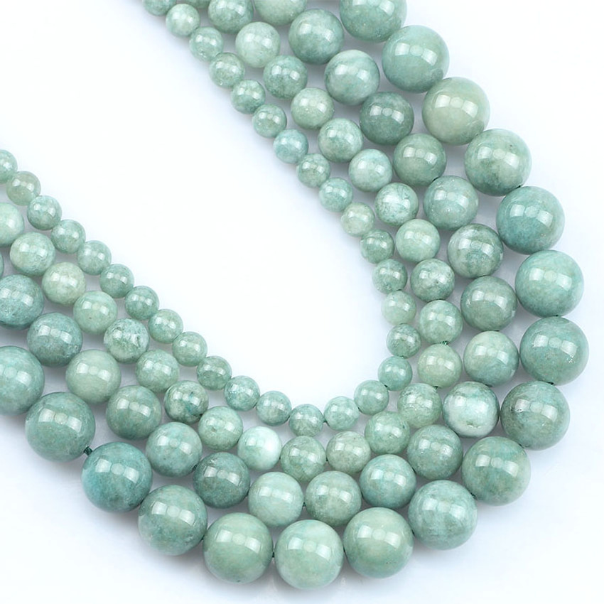 Wholesale  6/8/10/12MM Burma Jade Beads Smooth Round Jades Stone Beads for Jewelry Making Design