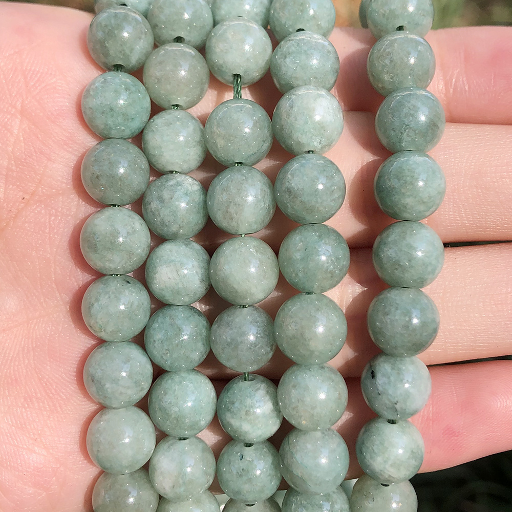 Wholesale  6/8/10/12MM Burma Jade Beads Smooth Round Jades Stone Beads for Jewelry Making Design