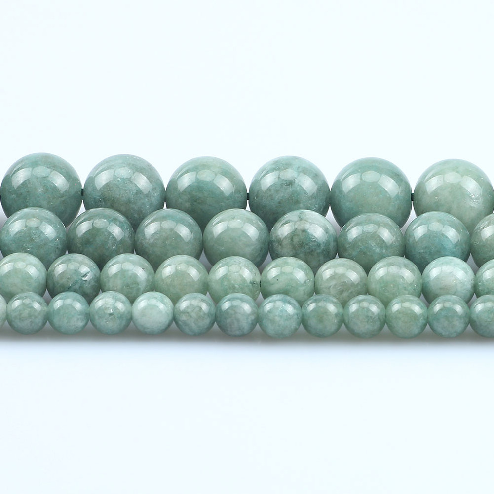 Wholesale  6/8/10/12MM Burma Jade Beads Smooth Round Jades Stone Beads for Jewelry Making Design