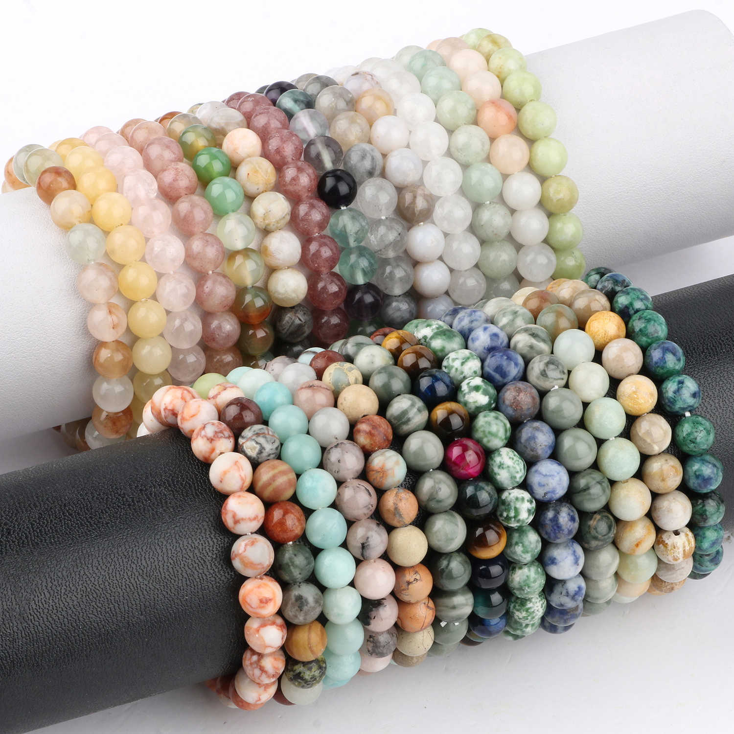 Wholesale Custom 8mm Round Woman Stretch Natural Bead Stone Bracelet for Men Women Jewelry