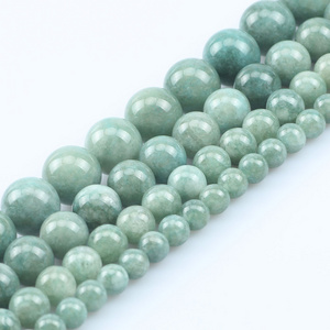 Wholesale  6/8/10/12MM Burma Jade Beads Smooth Round Jades Stone Beads for Jewelry Making Design