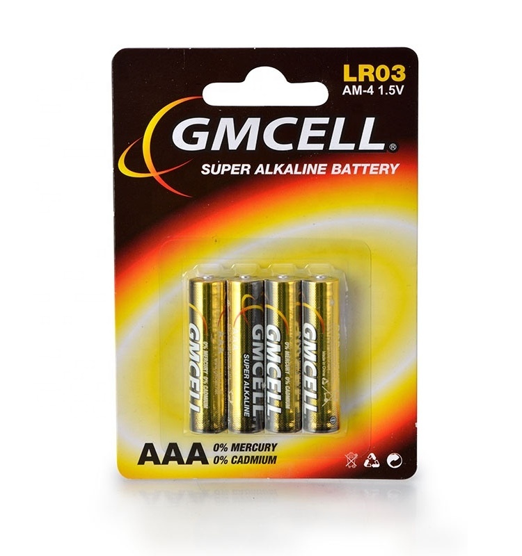 OEM or GMCELL 1.5V AAA LR03 Ultra Alkaline Battery Dry Cell lr03 am4 aaa am-4 size super alkaline battery size 1.5 v batteries