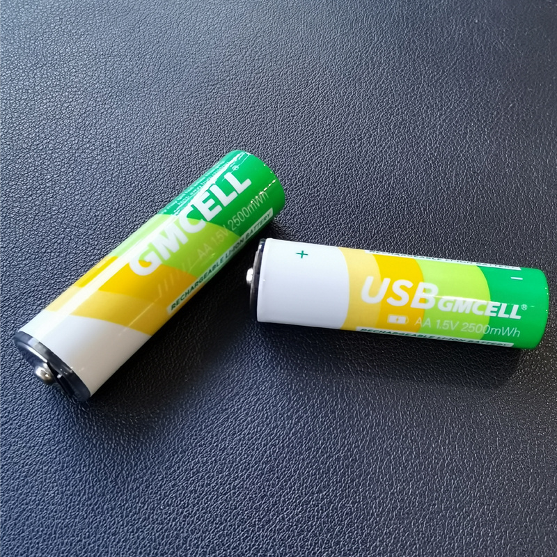 2024 New Trends 1.5V 2500mWh 1650mah Type-C Charging Double A Lithium Ion Batteries Micro USB Rechargeable Li-ion AA Battery