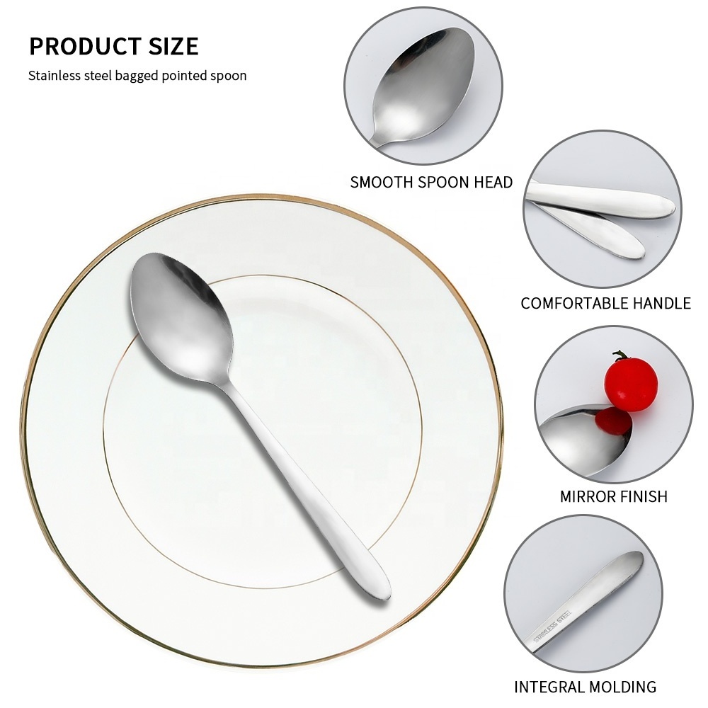 GEMEI 6-Pieces Dinner Spoons Forks Set Food-Grade Rust Resistant Durable Stainless Steel Cutlery Spoons Dinning Set Table Spoon