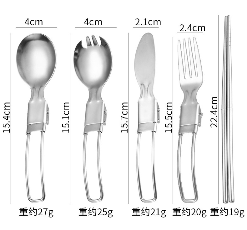 GEMEI Portable Camping Picnic Utensil Spoon Fork Knife Chopsticks Folding Travel Cutlery Set With Travel Pouch