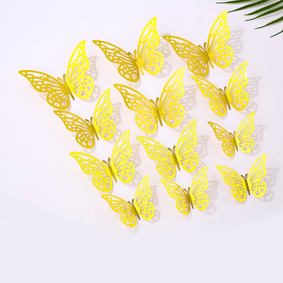 Factory Price 3D Hollow Paper Butterfly Wall Sticker 3D butterfly Wall Decoration Wedding Party Decoration Butterflies