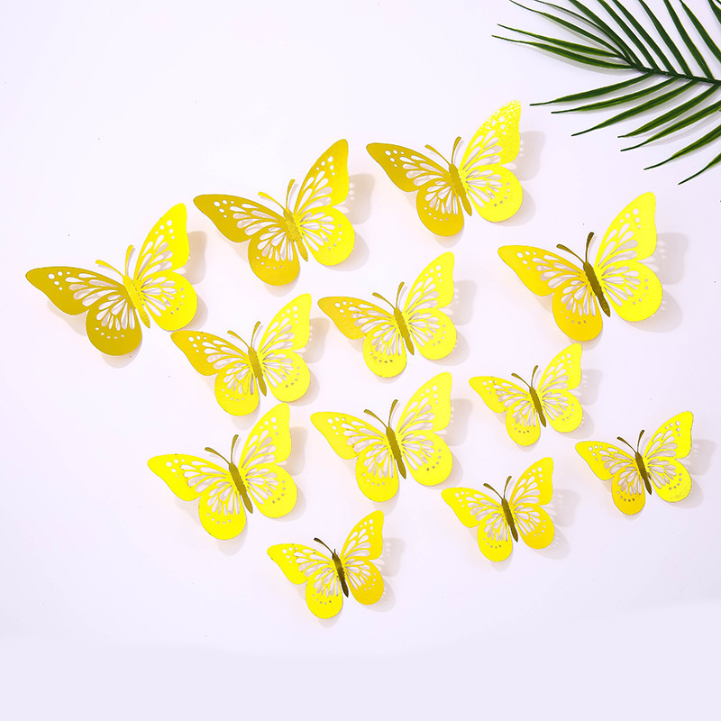 Factory Price 3D Hollow Paper Butterfly Wall Sticker 3D butterfly Wall Decoration Wedding Party Decoration Butterflies